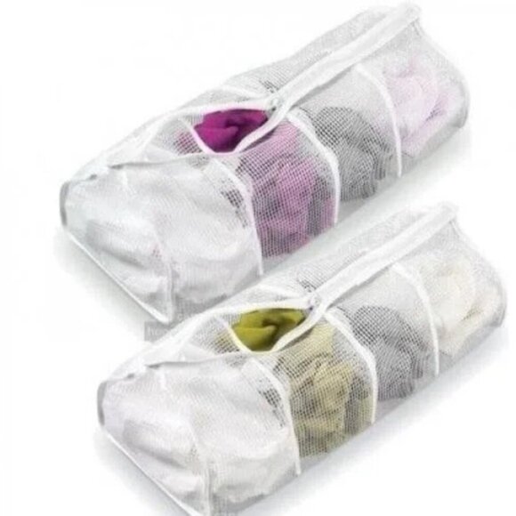 Honey-Can-Do Hosiery Laundry Wash Bags 4 Compartments Zippered 2 Piece Set NEW - Picture 2 of 14